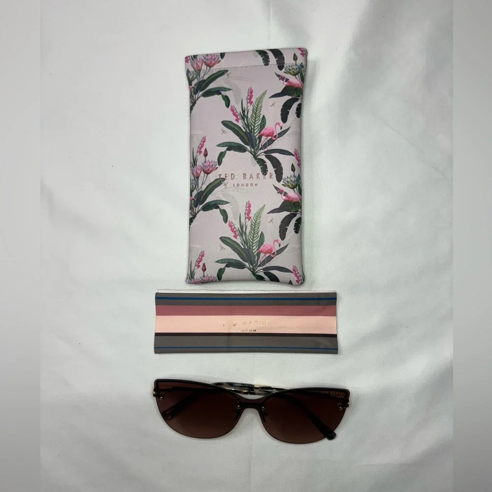 New Ted Baker London Women’s Shield Sunglasses 139mm, Rose/Gold/Tort - Picture 2 of 11